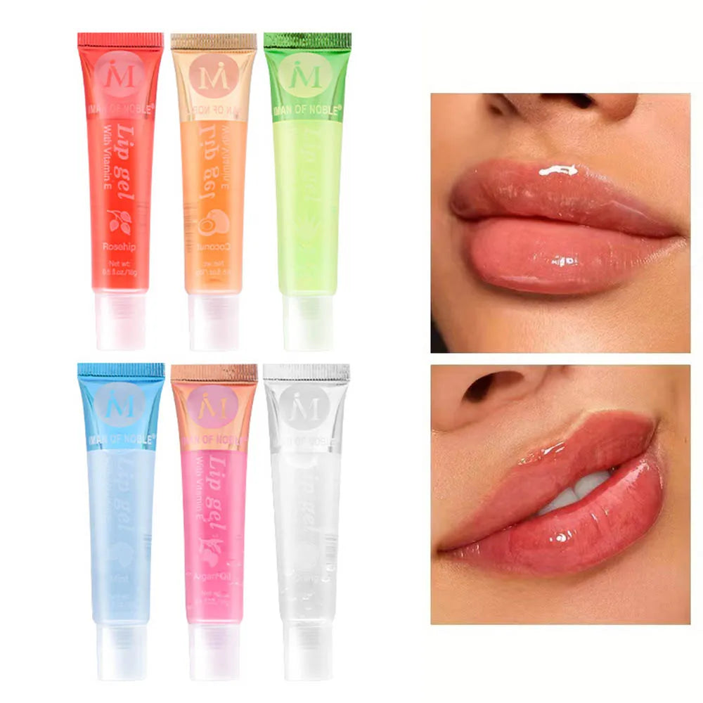 6 Pz Sapore Fruttato Acquoso Lucido Lip Gloss Set Trasparente Lip Gel Idratante Idratante Lip Gloss Donne Labbra Trucco All'ingrosso