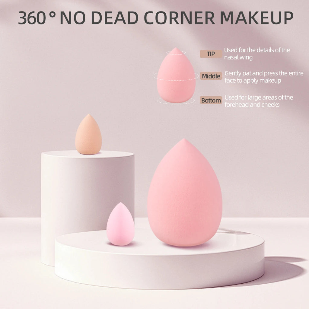 Set pennelli e spugne per trucco, soffio per trucco rosa, fascia per capelli, struccante per polsini, strumento per trucco kit per estensione ciglia fai da te da 8-16 mm