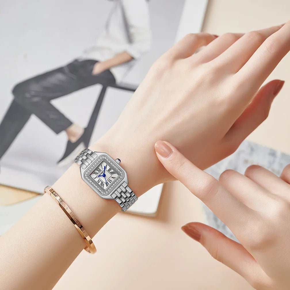 Nuovo orologio da donna leggero marchio di lusso business oro acciaio inossidabile moda donna orologi al quarzo orologio femminile braccialetto orologio da polso