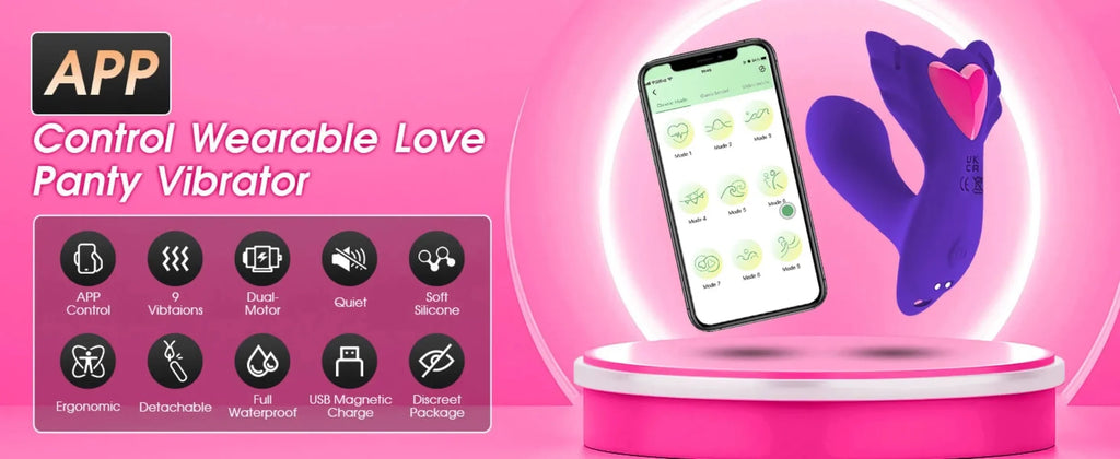 Vibratore per mutandine indossabile femminile con controllo APP Anello vibrante per pene Stimolatore clitorideo 9 Vibrazioni Giocattoli sexy per adulti per coppia