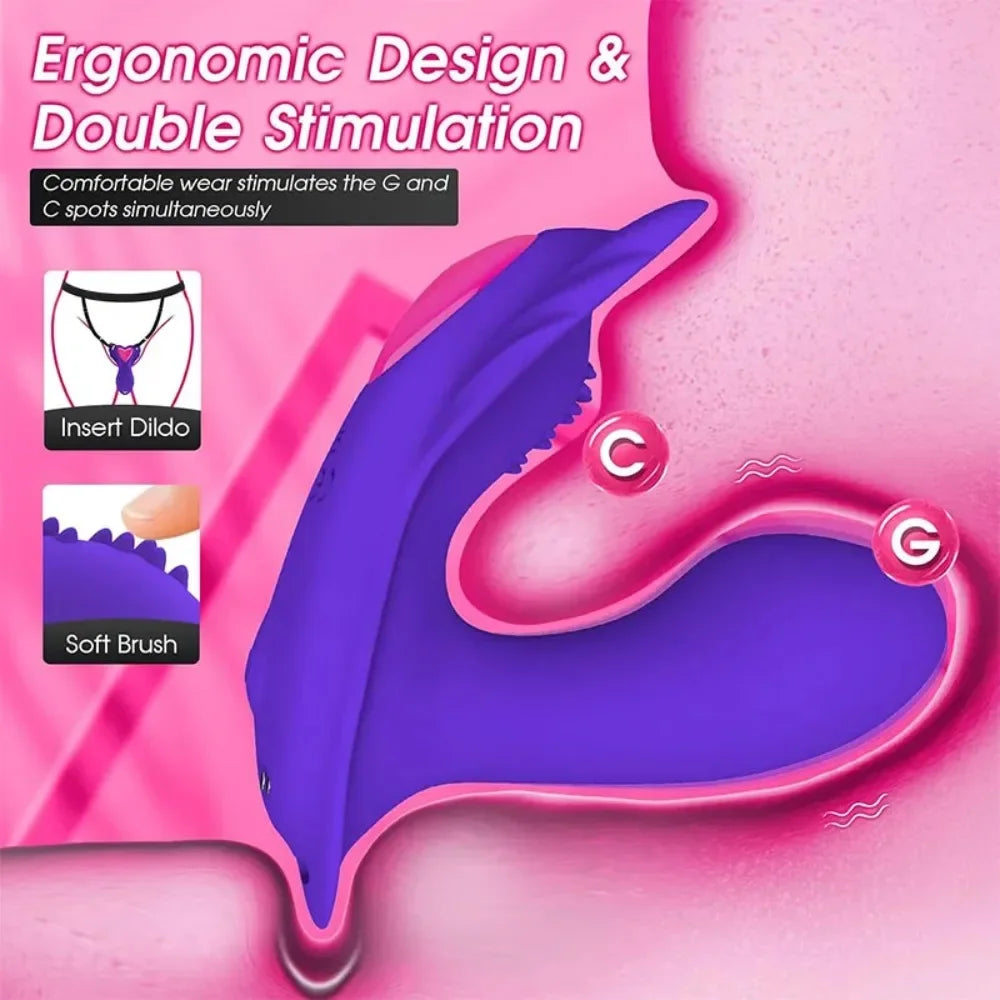 Vibratore per mutandine indossabile femminile con controllo APP Anello vibrante per pene Stimolatore clitorideo 9 Vibrazioni Giocattoli sexy per adulti per coppia