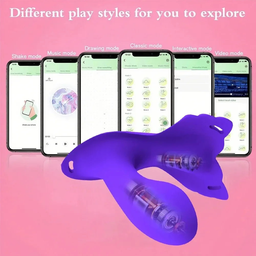 Vibratore per mutandine indossabile femminile con controllo APP Anello vibrante per pene Stimolatore clitorideo 9 Vibrazioni Giocattoli sexy per adulti per coppia