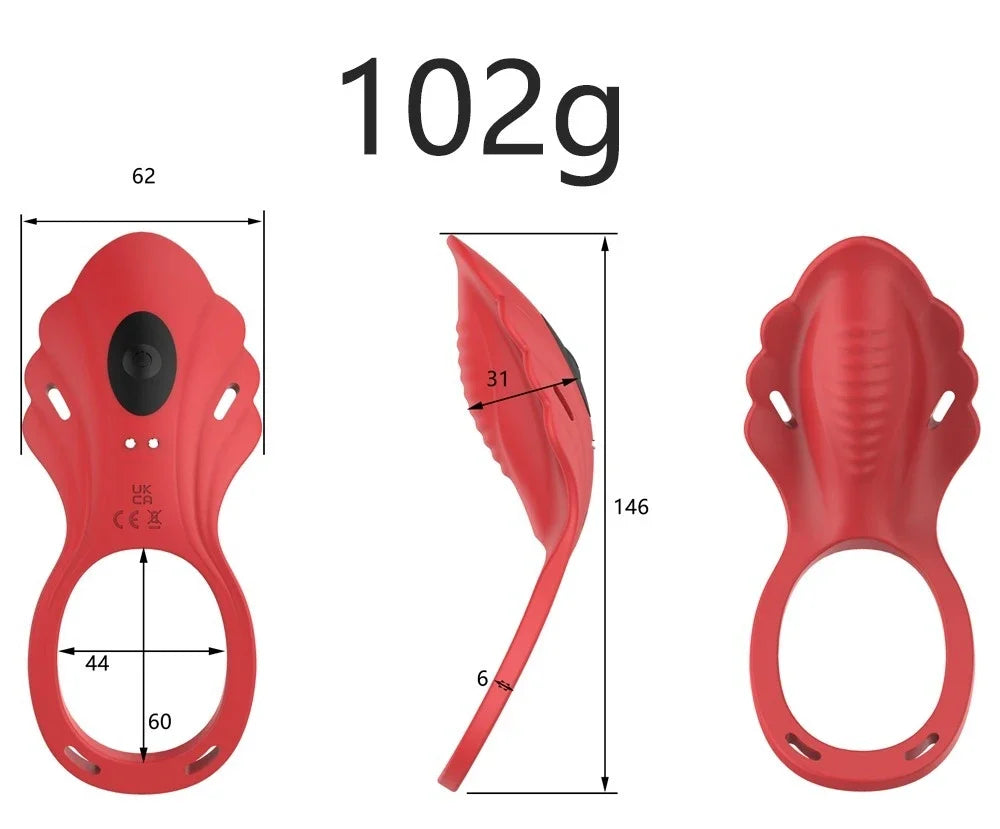 Vibratore per mutandine indossabile femminile con controllo APP Anello vibrante per pene Stimolatore clitorideo 9 Vibrazioni Giocattoli sexy per adulti per coppia