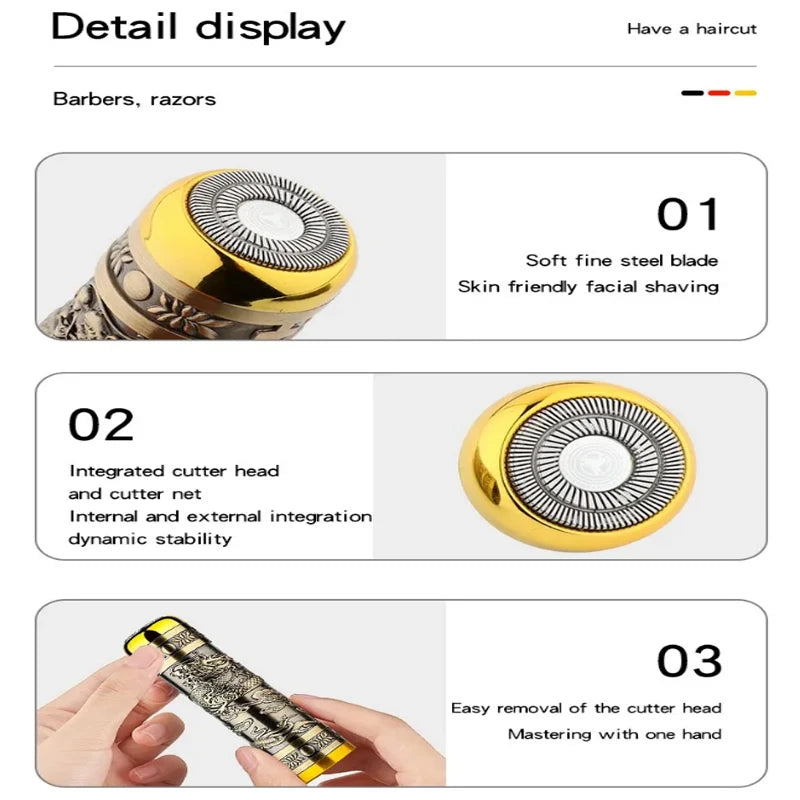 T9 3in1 Rasoio Elettrico Ricaricabile Tagliacapelli per Gli Uomini Tagliacapelli Elettrico Testa di Rasatura Olio Spingitore Elettrico Intagliare Cura