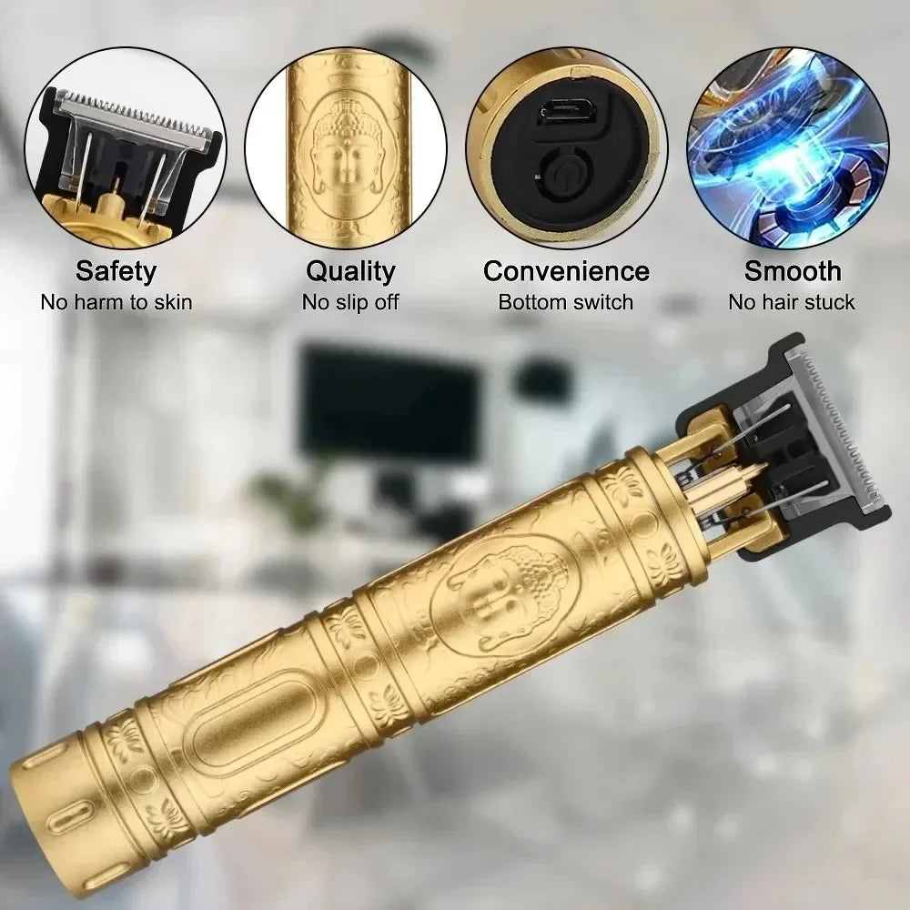 Tagliacapelli vintage T9 Tagliacapelli portatile USB Rasoio a ricarica rapida Barbiere Tagliacapelli senza fili per barba da uomo