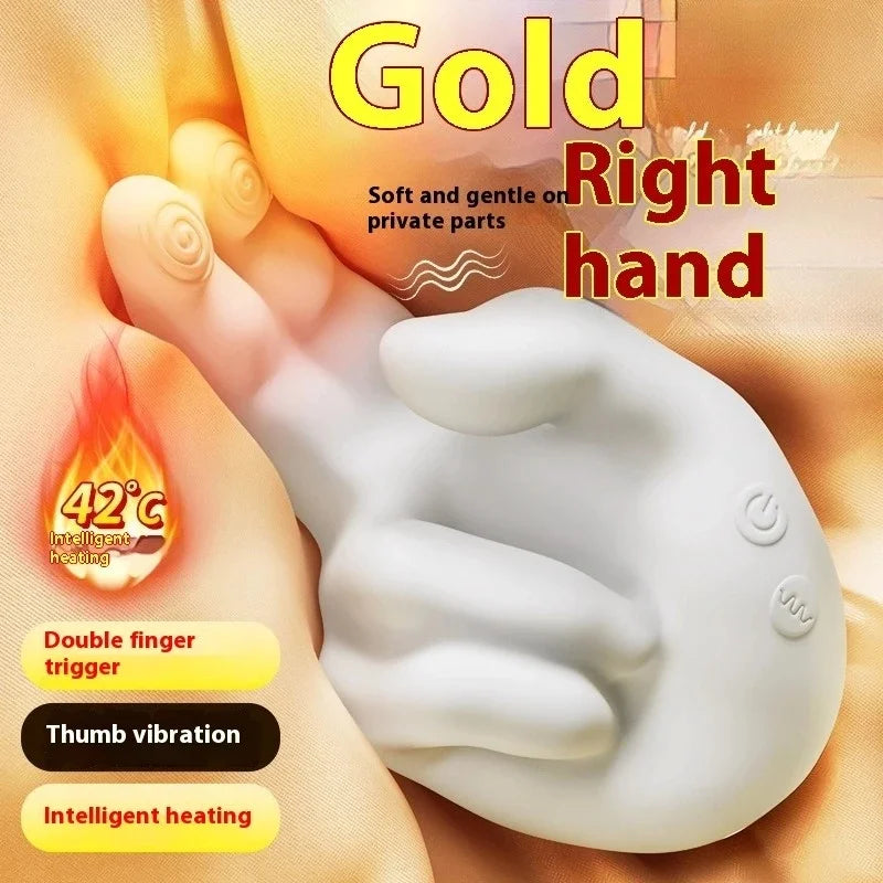 Massaggiatore per le mani Stimolatore clitorideo realistico per battere le dita all'ingrosso con vibratore flessibile per mani riscaldanti