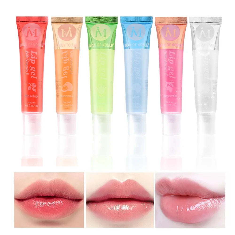 6 Pz Sapore Fruttato Acquoso Lucido Lip Gloss Set Trasparente Lip Gel Idratante Idratante Lip Gloss Donne Labbra Trucco All'ingrosso