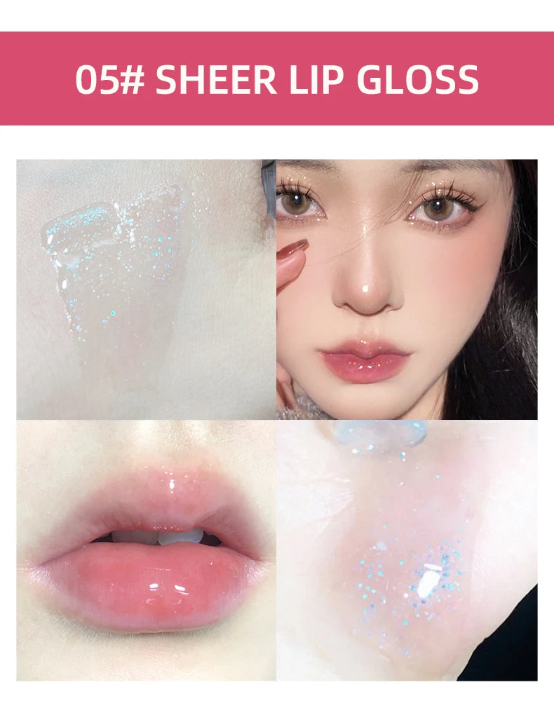 CACE Matte Liquid Lipstick Makeup set 4 colori Lipgloss e 1pc Lipgloss trasparente e 1pc Lip Balm Plumper e collana regalo