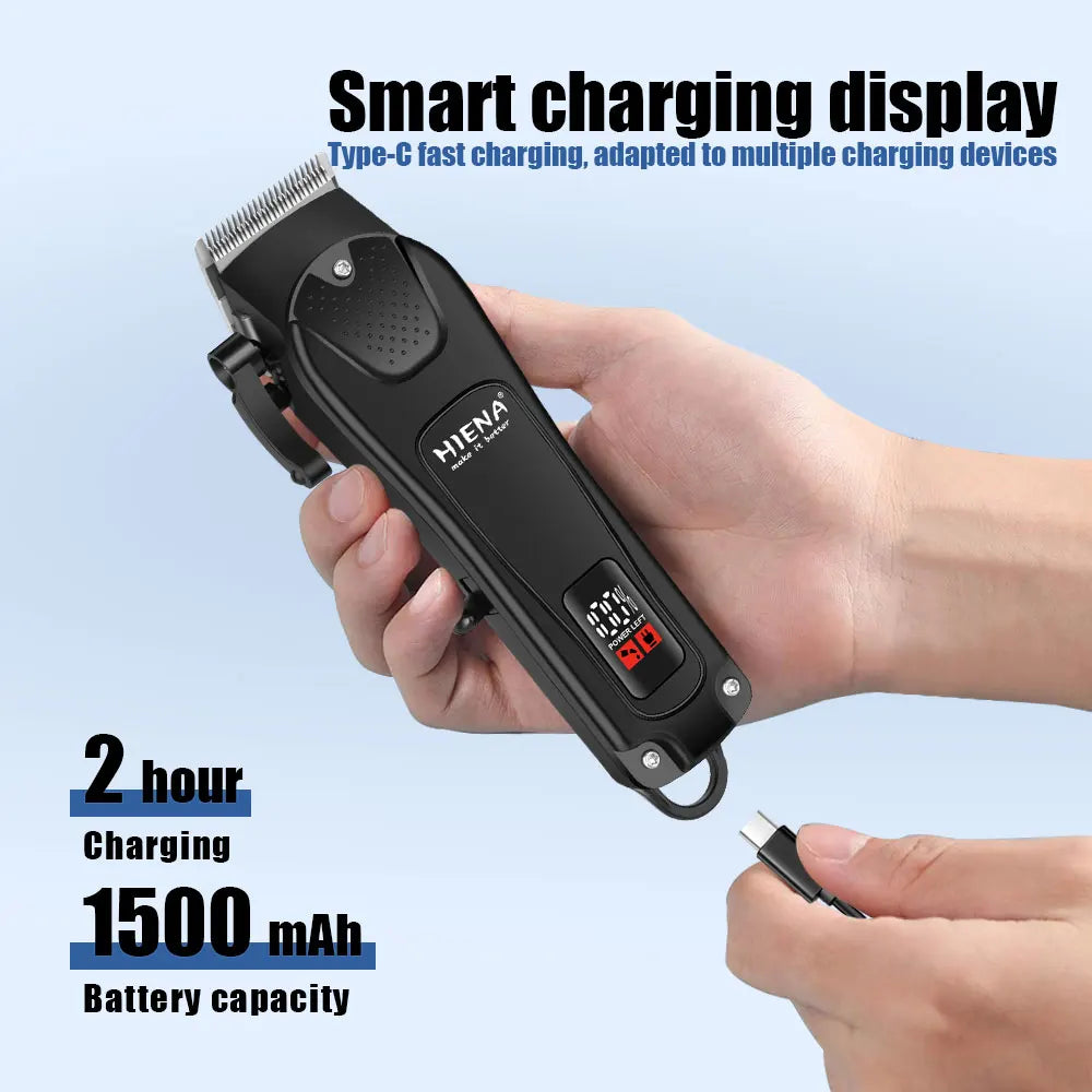 Tagliacapelli Nuova macchina da taglio professionale Rasoio elettrico Tagliacapelli con display LCD Tagliacapelli da uomo