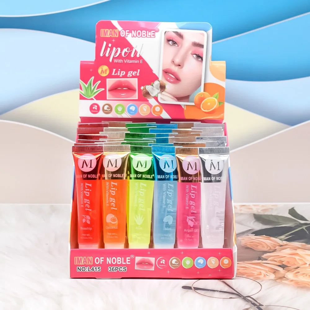 6 Pz Sapore Fruttato Acquoso Lucido Lip Gloss Set Trasparente Lip Gel Idratante Idratante Lip Gloss Donne Labbra Trucco All'ingrosso
