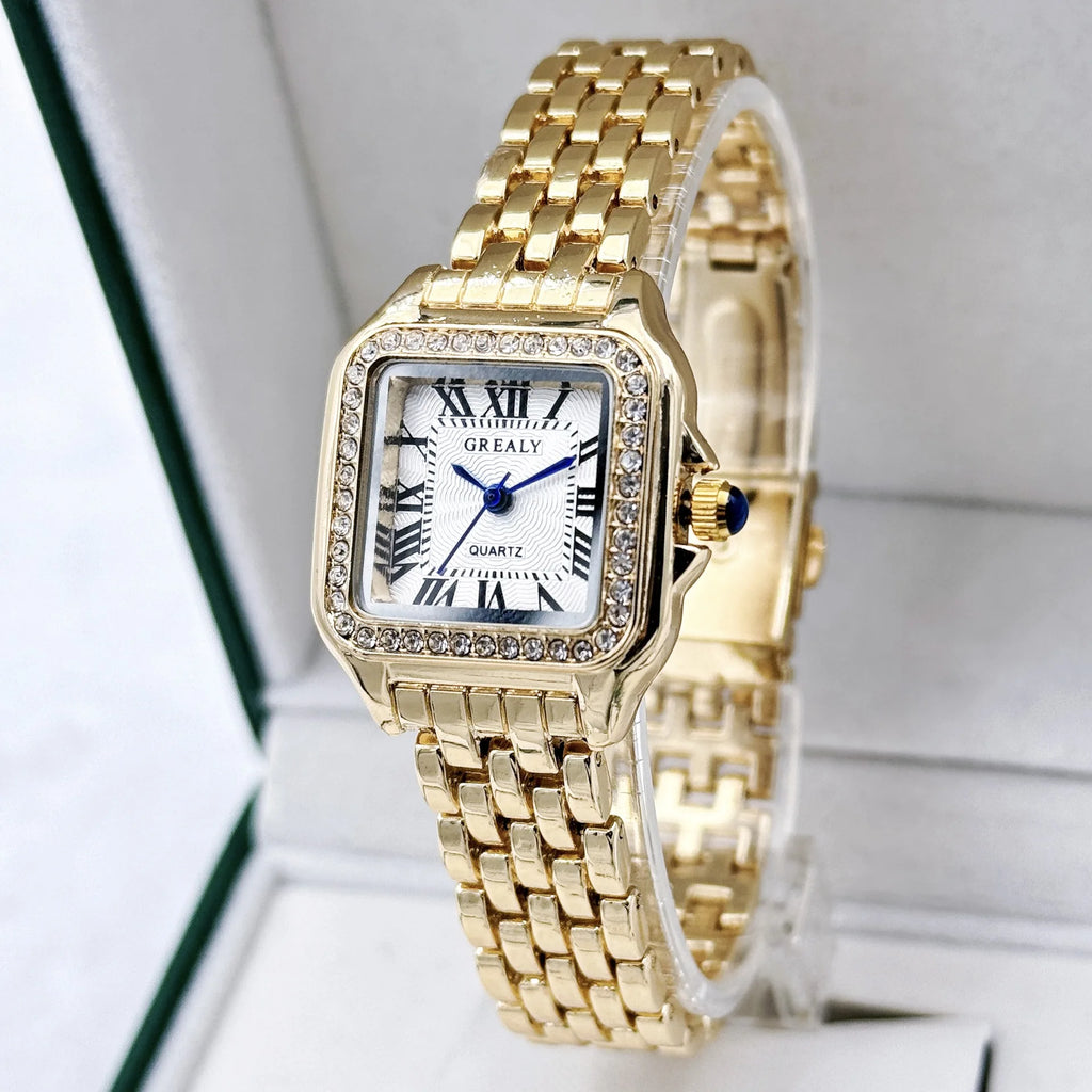 Nuovo orologio da donna leggero marchio di lusso business oro acciaio inossidabile moda donna orologi al quarzo orologio femminile braccialetto orologio da polso