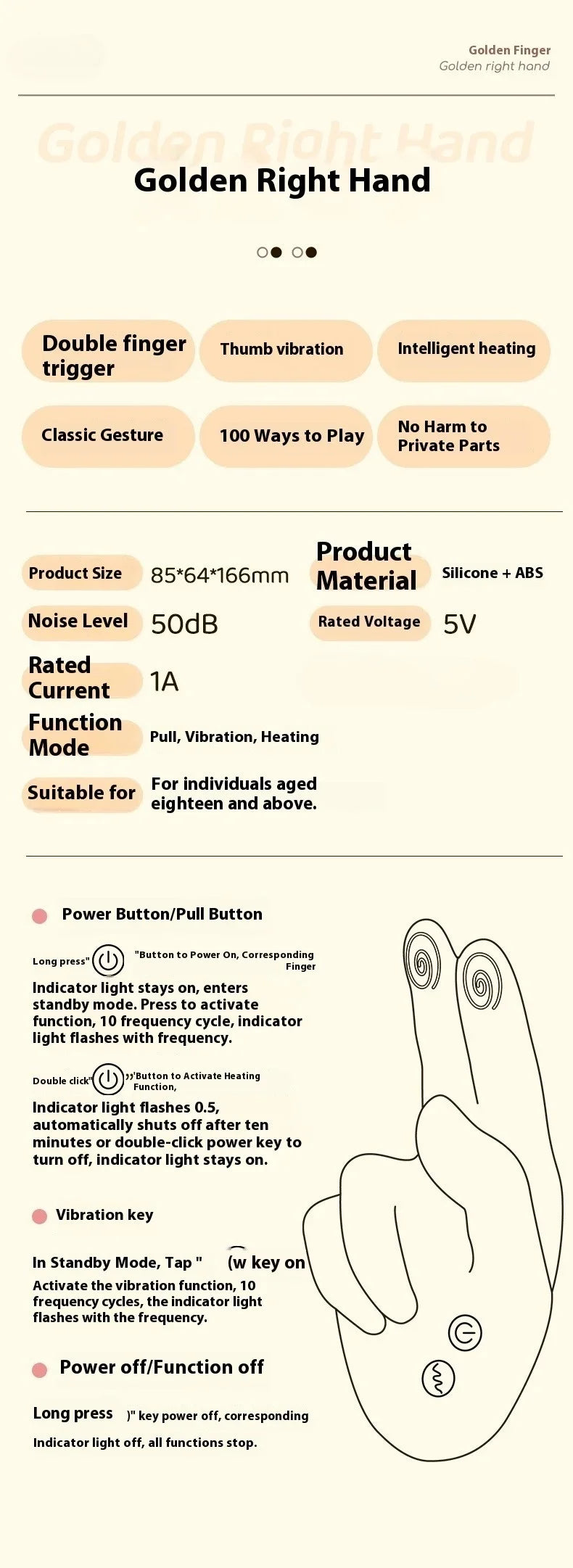 Massaggiatore per le mani Stimolatore clitorideo realistico per battere le dita all'ingrosso con vibratore flessibile per mani riscaldanti