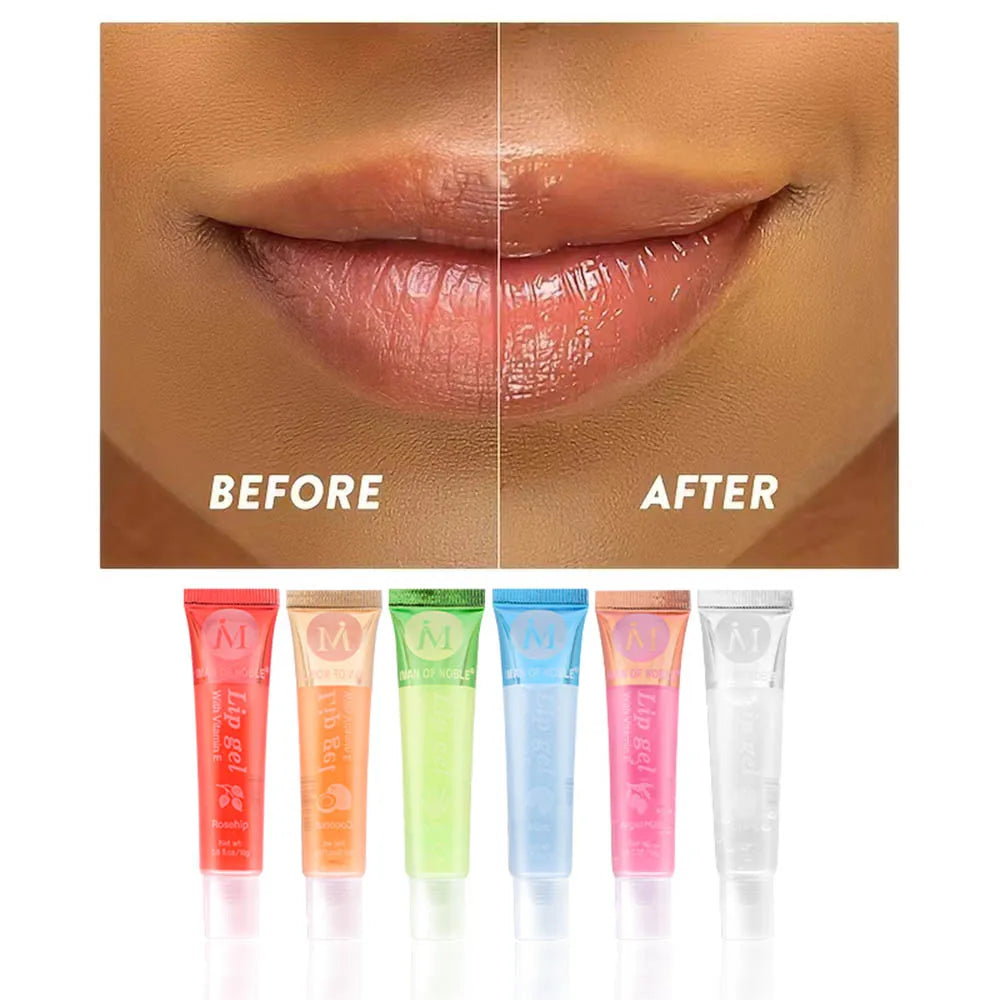 6 Pz Sapore Fruttato Acquoso Lucido Lip Gloss Set Trasparente Lip Gel Idratante Idratante Lip Gloss Donne Labbra Trucco All'ingrosso