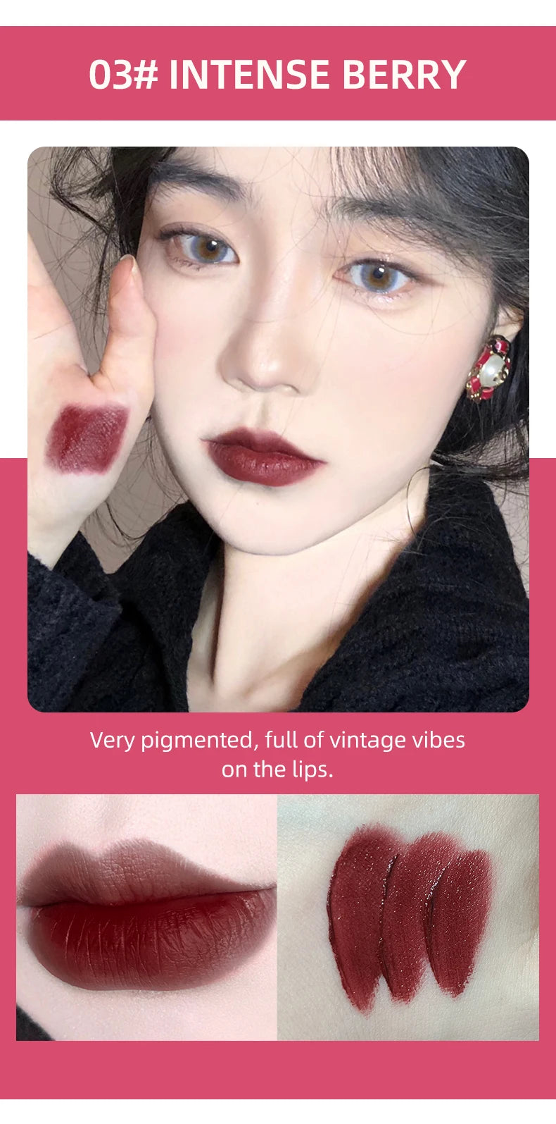 CACE Matte Liquid Lipstick Makeup set 4 colori Lipgloss e 1pc Lipgloss trasparente e 1pc Lip Balm Plumper e collana regalo