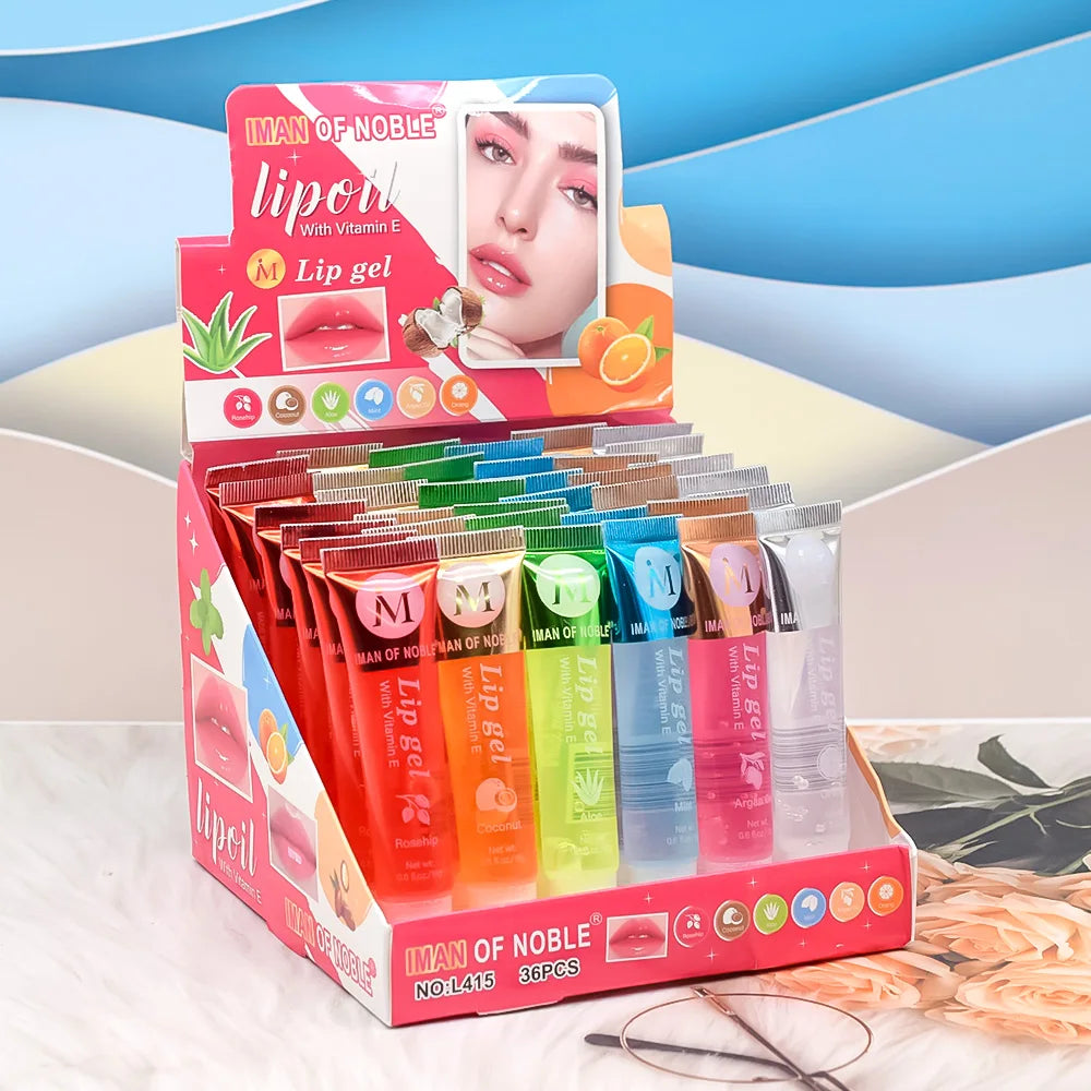 6 Pz Sapore Fruttato Acquoso Lucido Lip Gloss Set Trasparente Lip Gel Idratante Idratante Lip Gloss Donne Labbra Trucco All'ingrosso