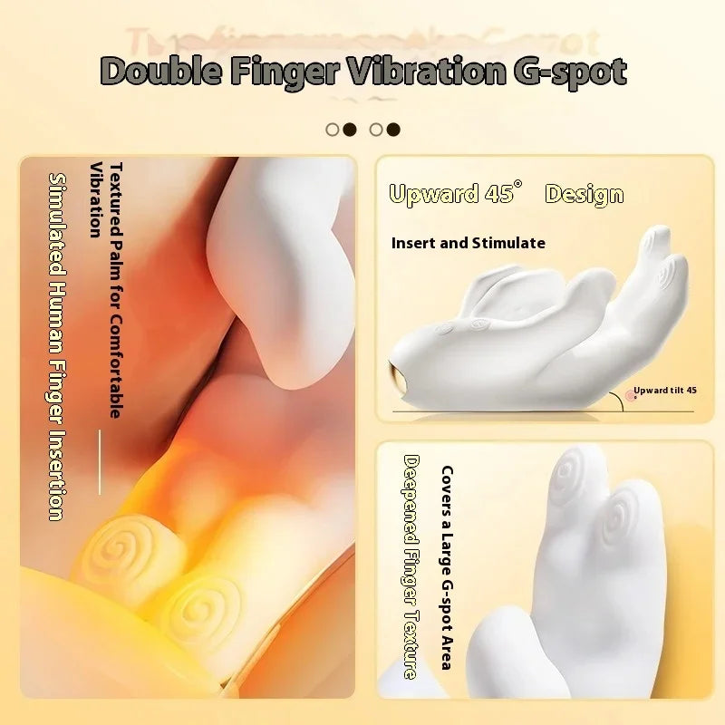 Massaggiatore per le mani Stimolatore clitorideo realistico per battere le dita all'ingrosso con vibratore flessibile per mani riscaldanti