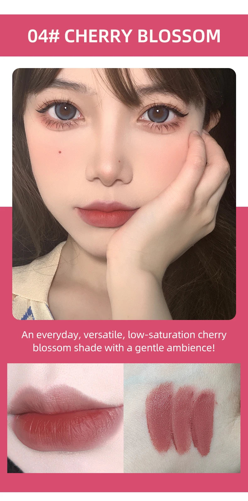 CACE Matte Liquid Lipstick Makeup set 4 colori Lipgloss e 1pc Lipgloss trasparente e 1pc Lip Balm Plumper e collana regalo