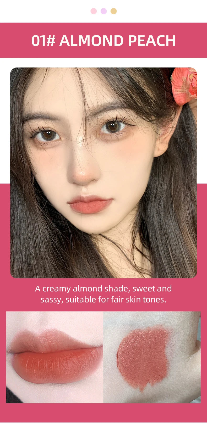 CACE Matte Liquid Lipstick Makeup set 4 colori Lipgloss e 1pc Lipgloss trasparente e 1pc Lip Balm Plumper e collana regalo